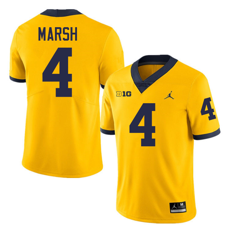 Andrew Marsh Michigan Jersey,Michigan Wolverines #4 Andrew Marsh College Football Jersey Youth-Maize